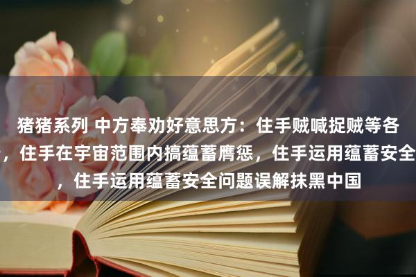 猪猪系列 中方奉劝好意思方：住手贼喊捉贼等各样不负包袱的言行，住手在宇宙范围内搞蕴蓄膺惩，住手运用蕴蓄安全问题误解抹黑中国