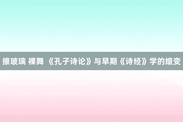 擦玻璃 裸舞 《孔子诗论》与早期《诗经》学的嬗变